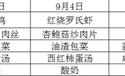 2024-2025学年第一学期第一周菜单