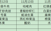 2024-2025学年第一学期第11周菜单